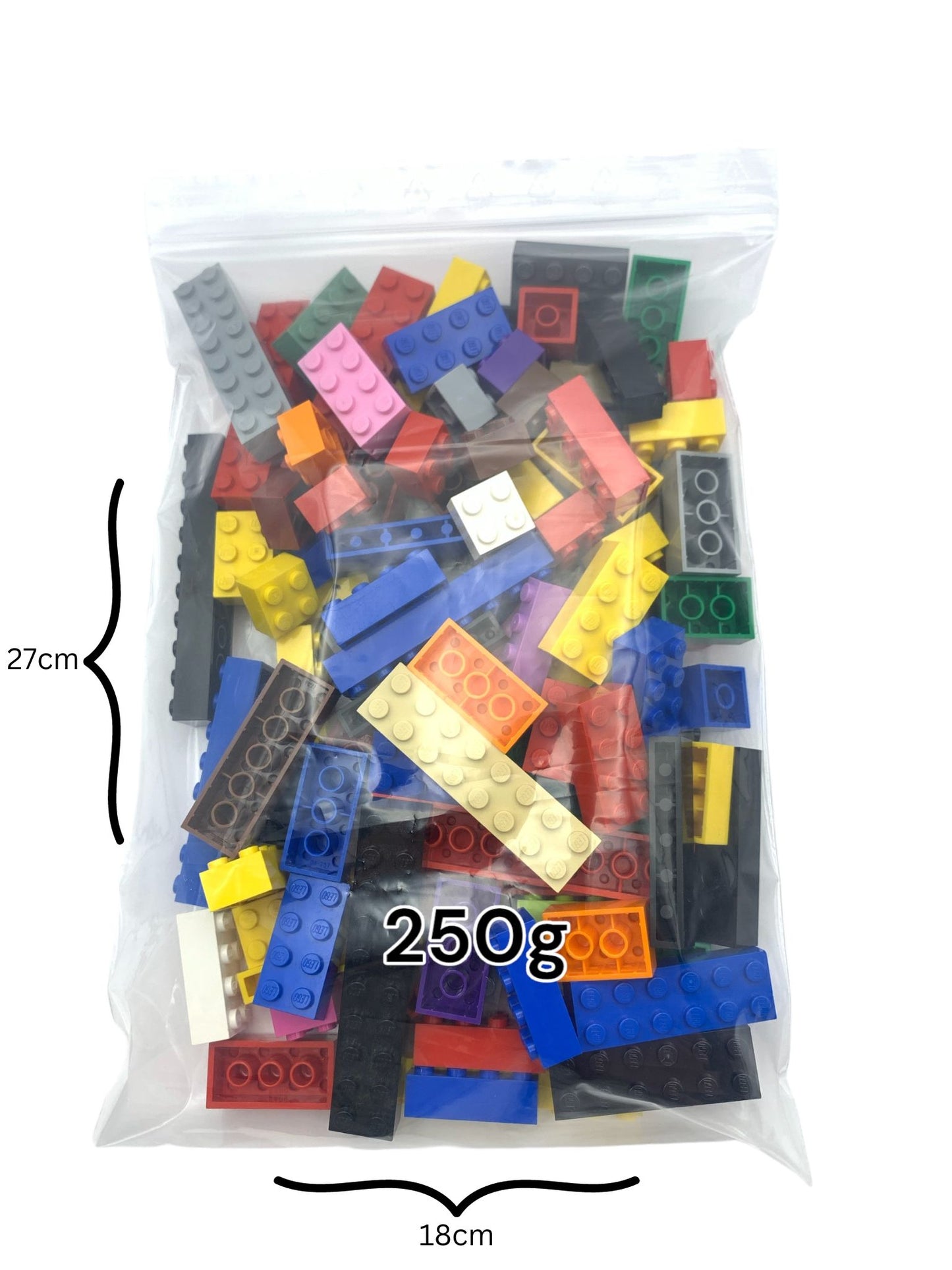 250g LEGO® Classic-Steine, Basis-Steine LEGO®-Hochsteine. Buntgemischt.